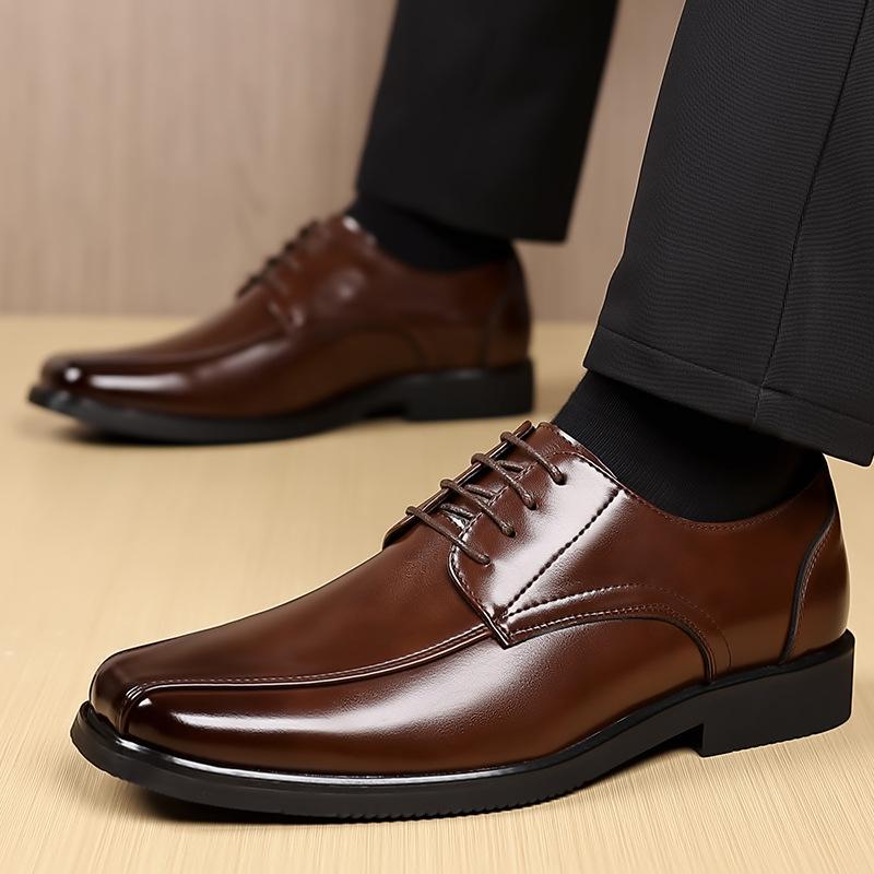 New Arrive Men'S Classic Retro Derby Shoes Mens Lace-Up Business Dress Office Leather Shoes Men Fashion Wedding Party Flats 2583