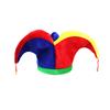 Wielobarwny Kapelusz Klauna Zabawny Wzór z Dzwoneczkami Czapka Mardi Gras Kształt Trójkąta Szewny Wzór Kapelusz Cyrkowy Halloween
