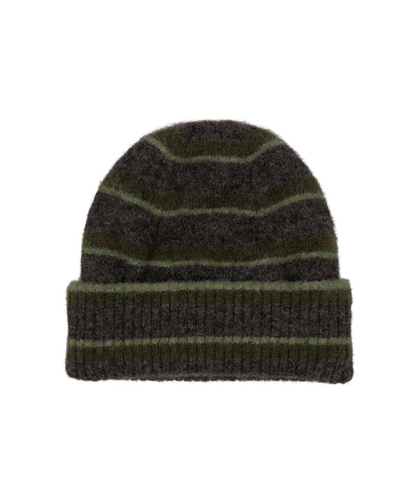 THE COLDEST MOMENT Tcm Mohair Stripe Beanie (Khaki)