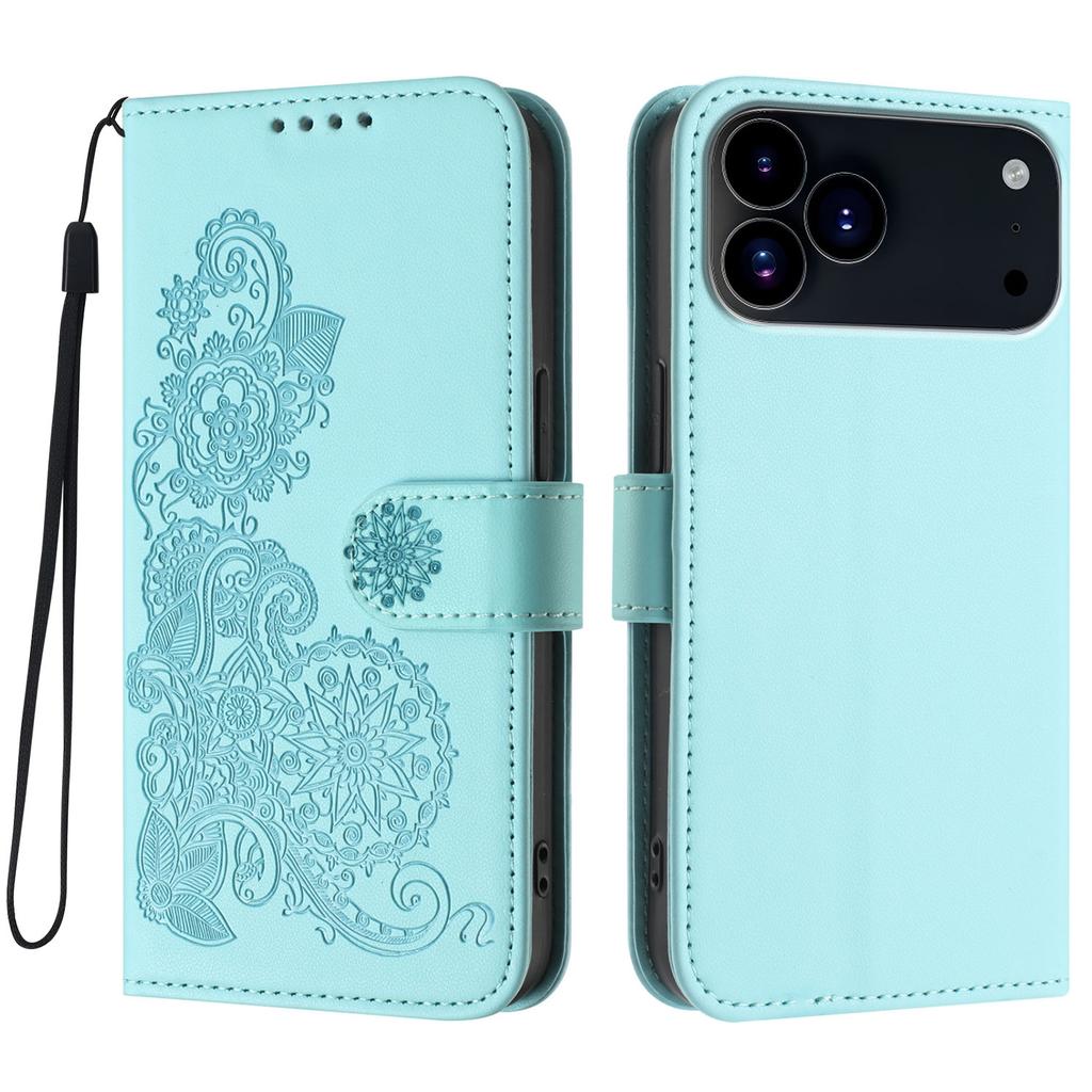 For iPhone 17 Pro Max Phone Cases Mandala Flower Leather Wallet Mobile Cover with Strap