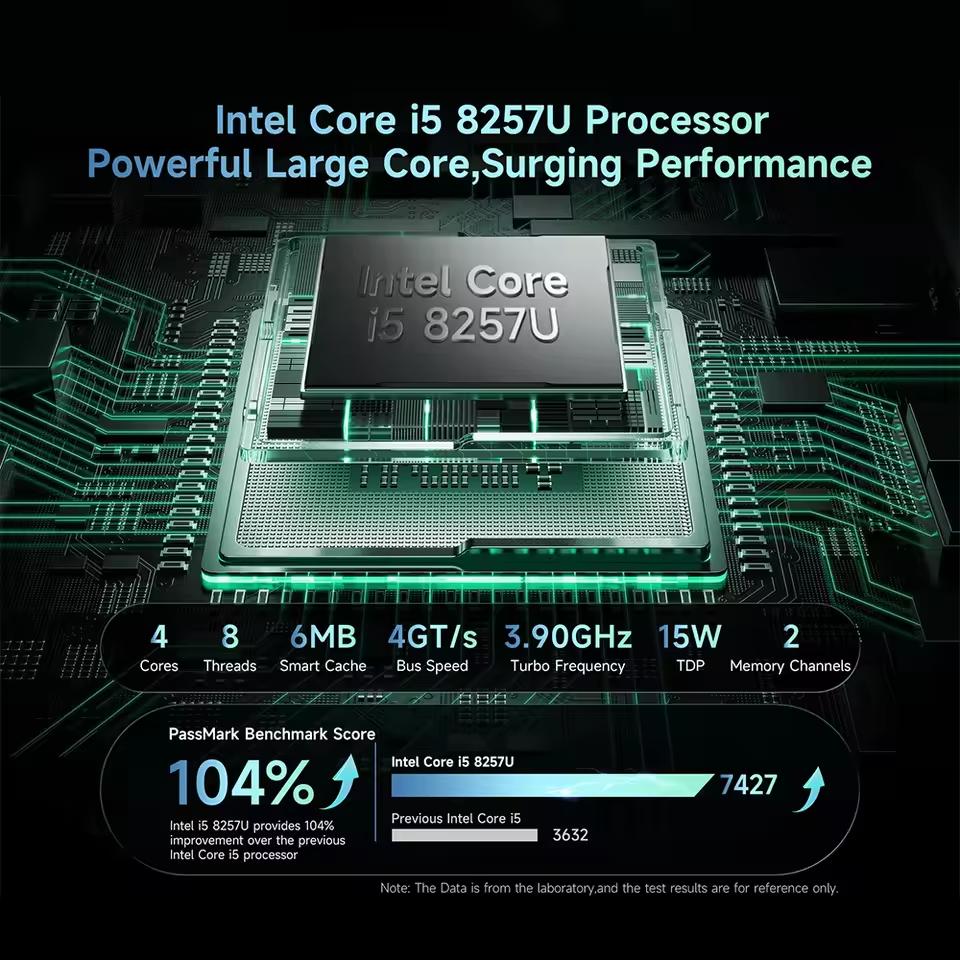 BMAX B6Turbo Windows 11 PC  Intel Core I5 8257U 16GB 512GB SSD HDMI USB Wi-Fi Intel UHD Graphics Mini PC Bluetooth HDMI