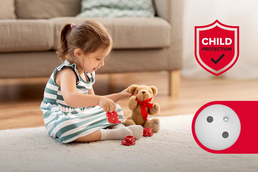 Extension Cord Power Strip 3m 3 Sockets 2xUSB 3x1.0mm2 Switch Rebel