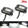 12V Motorcycle LED License Plate Light White Lamp Waterproof 2 Wires Black Shell For Honda Kawasaki Yamaha Accessories