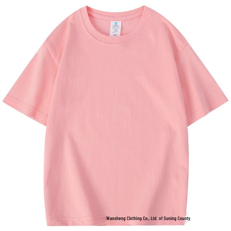 Custom Kids' Short Sleeve Cotton T-shirt for Kindergarten Uniform with Round Neck - Parent-Child Matching Tee