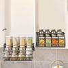 Carbon Steel Pull Down Cabinet Spice Rack Large Capacity Seasoning Bottle Pull Basket  Kitchen