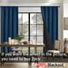 100% Blackout Curtains with Coated Lining Thermal Insulated Sun Blocking Rod Pocket Curtains for Bedroom Living Room Home Decor