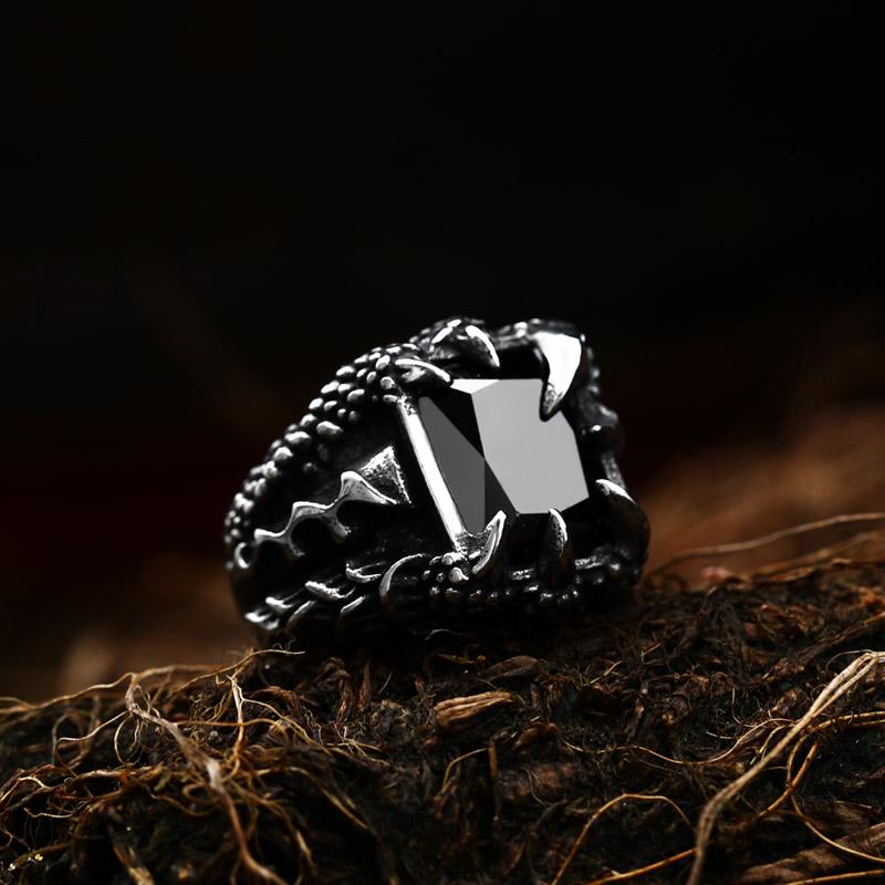 316L Stainless Steel VIKING Colorful Stone Trend Men's Ring Double-Sided  High Quality Jewelry