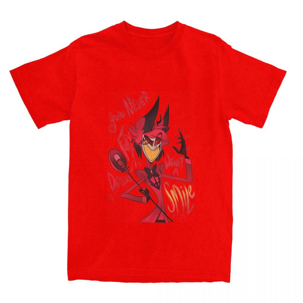 Herren T-Shirt Hazbin Hotels T-Shirts Mode Alastor Sommer T-Shirts Vintage Muster Baumwollkleidung Geburtstagsgeschenk