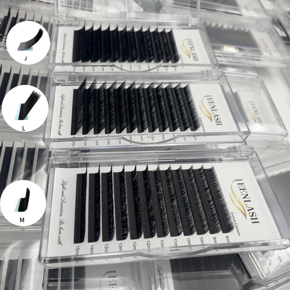 Velvet Lash Trays Handmade Cashmere Silk Lashes Extension 0.03 0.05 0.07 Jet Black Matte Cashmere Lash Extension