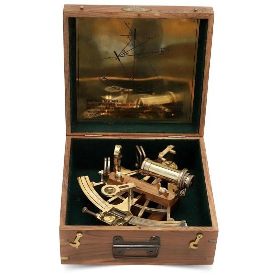 

20.32 cm Brass Nautical Gold Sextant Navigation Instrument Marine Navigation Astrolabe Marine Instrument Gift For Dad