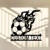 Metall Fußball Wandkunst Fußballspieler Namensschild Sport Heimdekoration Personalisiertes Geschenk Trainer