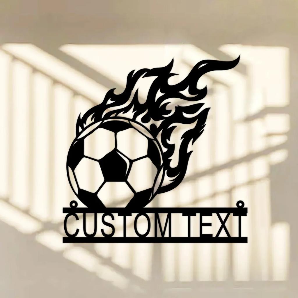 Metall Fußball Wandkunst Fußballspieler Namensschild Sport Heimdekoration Personalisiertes Geschenk Trainer