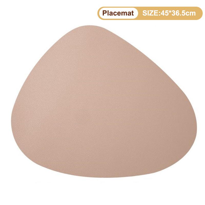 Double-Sided Pu Leather Placemat Teacup Coasters Waterproof And Oil-Proof Table Mats Western Restaurant Heat-Insulating Mats