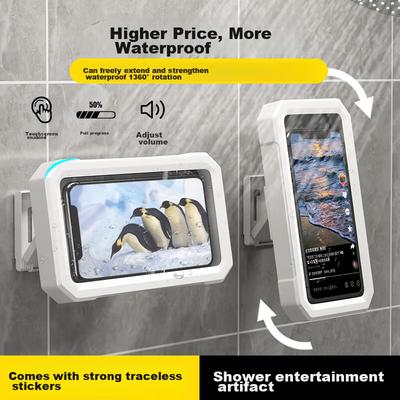 Phone Holder, Waterproof Bathroom Phone Case, Shower TV Stand, Toilet Kitchen Anti-Drop Mount, Sealed Anti-Fog Lazy Holder