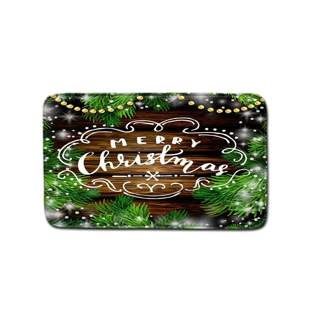 Christmas Shower Curtain Floor Mat Combination Four-Piece Set Bathroom Toilet Carpet Shower Room Mat Foot Mat