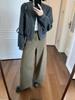 Women’s Khaki Woolen Baseball Jacket: Spring 2025 Petite Short Coat in New Style