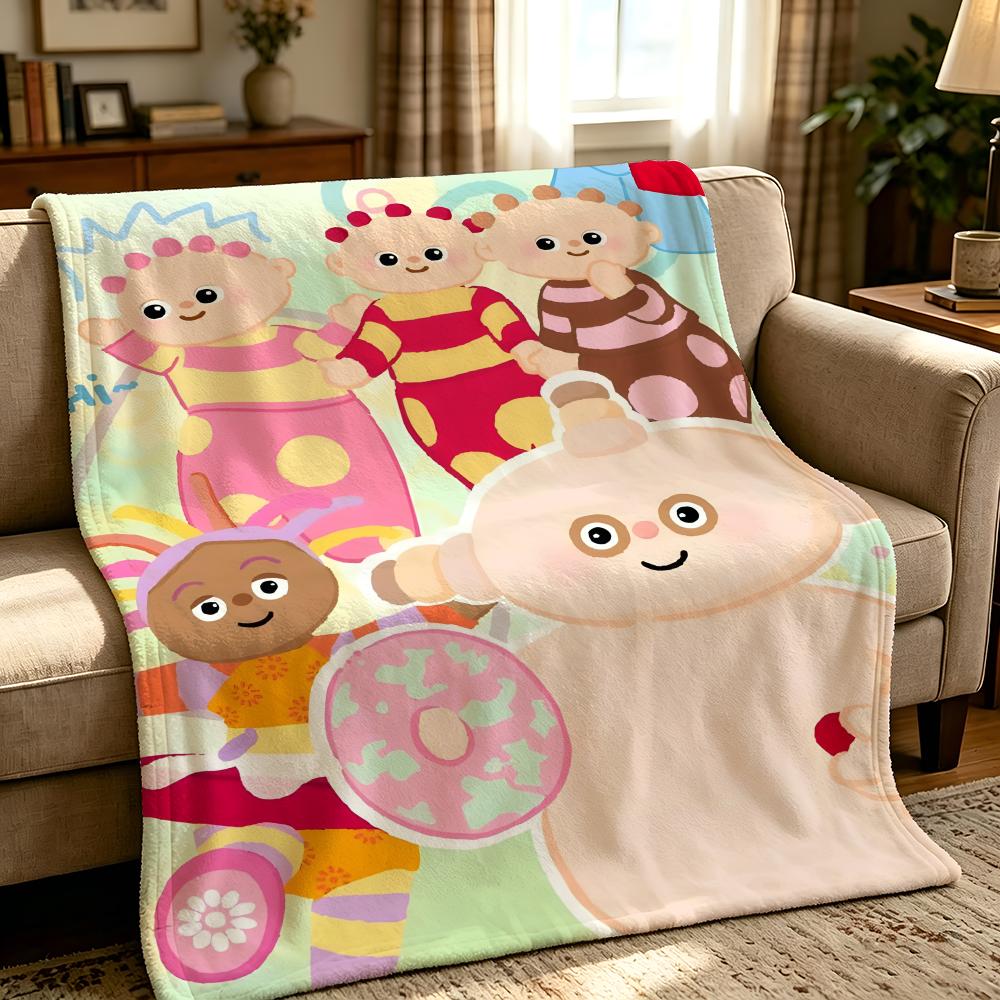 Cartoon I-In the Night Garden-n Throw Thick Comfort Flannel Quilt, Multi-scene Use Indoor Outdoor Daily Nap