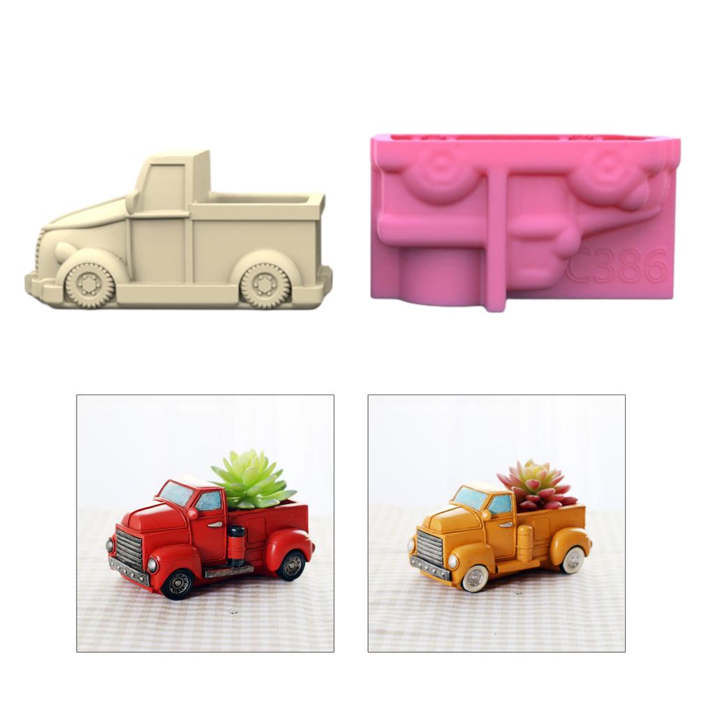 Motorcar Concrete Silicone Pot Mold Succulent Flowerpot Clay Cement Plaster Molds DIY Home Garden Flower Pots Mould