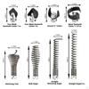 9 Pieces Drain Auger Kit Interchangeable Hardware Easy to Install for Homeowners