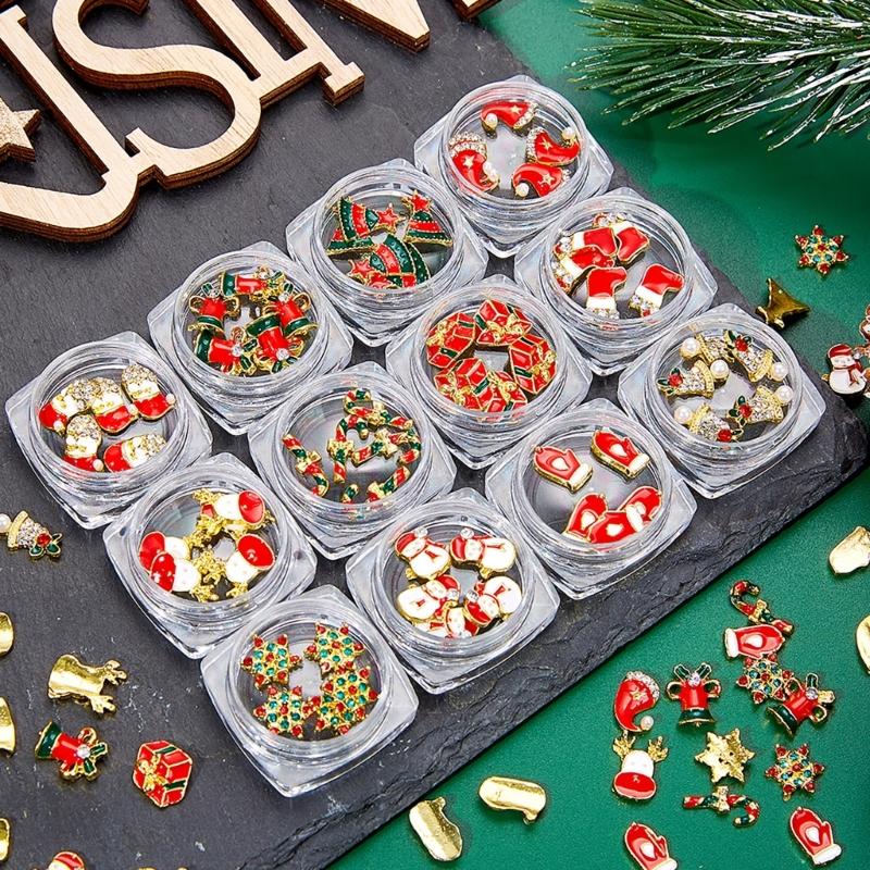 Christmas Nail Charms Lovely Snowman Nails Art Charms Nail Supplies Santa Claus Nails Art Decorations for Women Girls