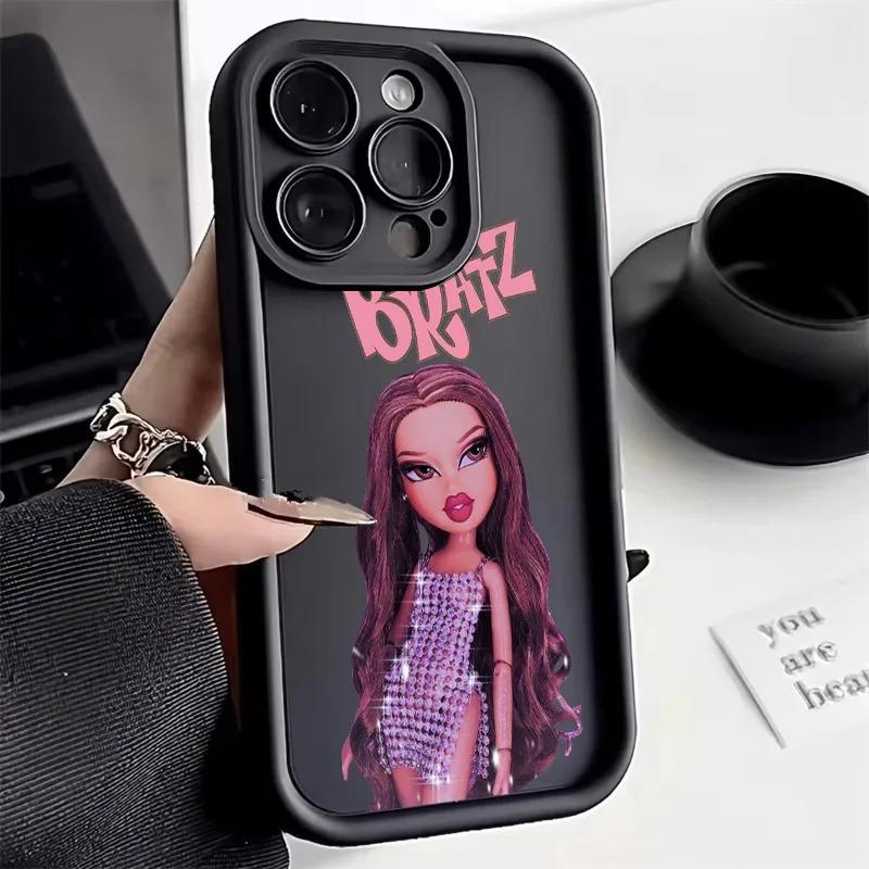 Soft Silicone Case For iPhone 16 Pro 14 15 Plus 11 12 13 Mini 15 Pro Max Coque 16Pro Shockproof Phone Cover Fashion Bratz Cute