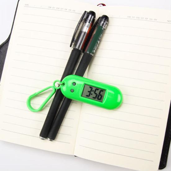 Electronic Clock Silent Display Portable Student LCD Digital Exam Study Desktop Clock Keychain
