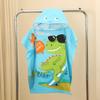 Sommer-Mikrofaser-Badeponcho mit Aufdruck für Kinder, Badetuch mit Kapuze, das nicht fusselt oder ausbleicht, Alter 2-10