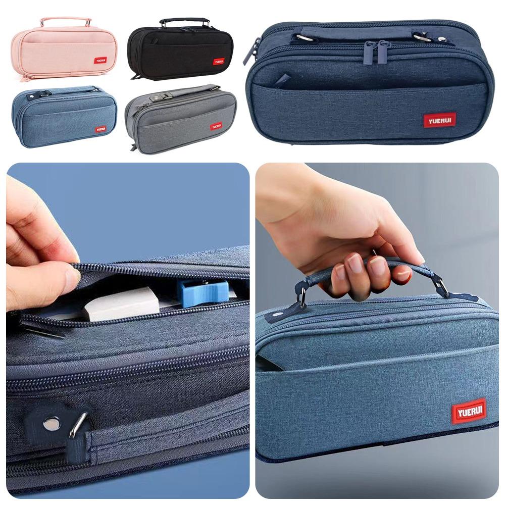 Multi Layer Partition Stationery Bag Large Capacity Pen Bag Simple Pencil Case