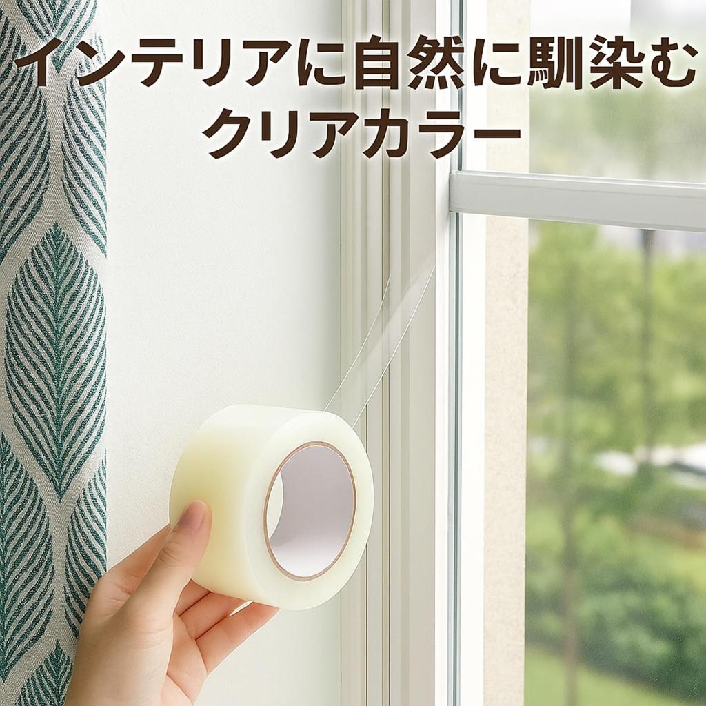 Rubonarie Gap Tape, 50mm X 21m, Waterproof, Windproof, Soundproof, for Windows and Doors, Draft Prevention Tape (Clear, 1 Roll)