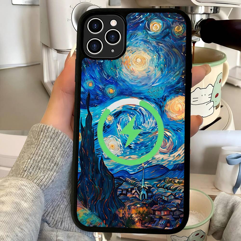 Van Gogh Starry Sky For Magsafe Phone Case For IPhone 17 Air 16 15 14 13 12 11 Pro Max Plus Shockproof Cover