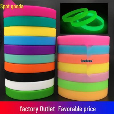 In Stock Luminous Silicone Bracelet - Handmade, Plain, Group ID Wristband for Kids & Adults