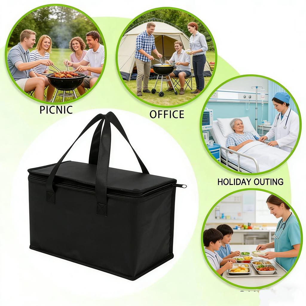 Přenosná obědová chladicí taška Skládací izolace Piknikový balíček s ledem Jídlo Termo taška Nosič nápojů Izolované tašky Taška na rozvoz piva