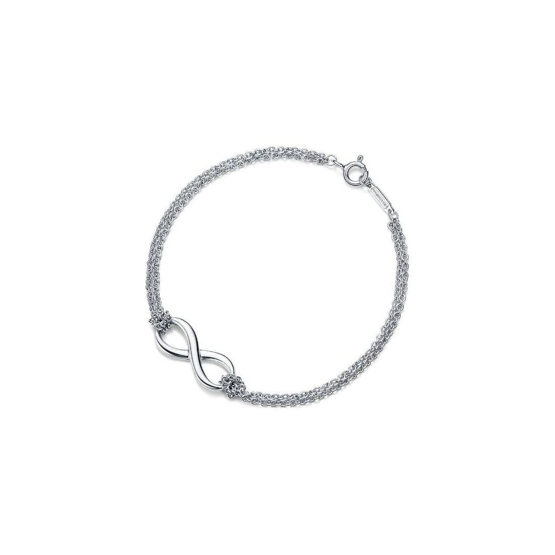 

Tiffany & Co. Double Chain Design Sterling Silver Bracelet Women bracelet GRP06394 Box+Shopping Bag,S