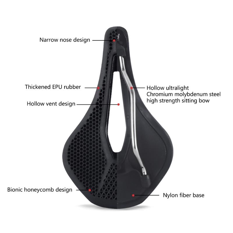 Nonslip Breathable Bike Saddles Seats Pad Replacement Soft Bike Seats Cushion Rubber Bicycles Saddles Easy To Install