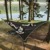 Heavy Duty Outdoor Multi-Person Triangle Hammock Foldable Mesh Net Bed for Camping Travel Backyard Relaxation
