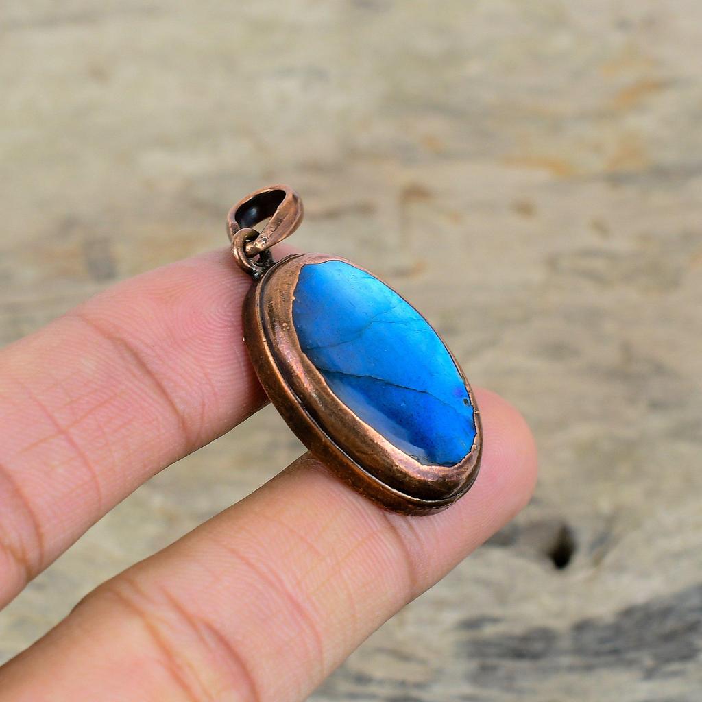Labradorite Pendant Electroformed Copper Gemstone Pendant Labradorite Jewelry Handmade Pendant Electroformed Copper Jewelry Gifts For Mother
