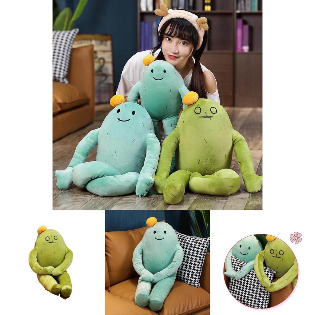 Adorable Korean Style Cactus Stuffed Toy Soft And Cuddly Plush Doll For Girls Large Size Cushion Pillow With Cute Facial Expression
