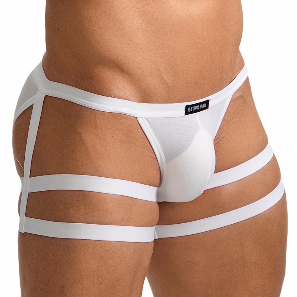 GTOPX MAN Men's Strappy Low-Waist Triangle Briefs with U-Convex Pouch - Sexy, Sweat-Absorbent Tie-Up Underwear.
