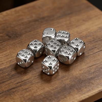 Metallic Dice Set 6 Sided Standard Game Dice for Tabletop Board Game Bar Party DND RPG Gaming Accessories