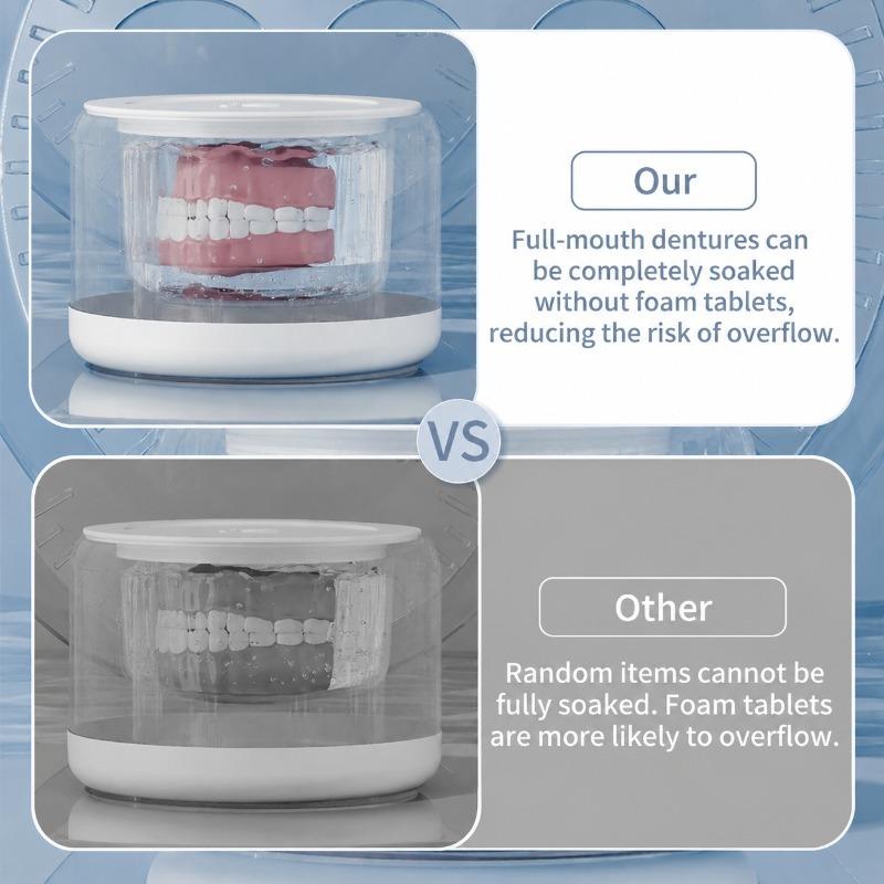 Mini Portable Ultrasonic Denture Cleaner Multifunctional Household Washing Machine for Retainers Aligners Braces Deep Eliminate