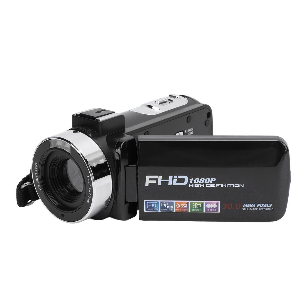 Video Camera 3 Inch TFT Rotation Screen 1080P 30MP 18X Digital Zoom Camcorder with Fill Light USB Fo
