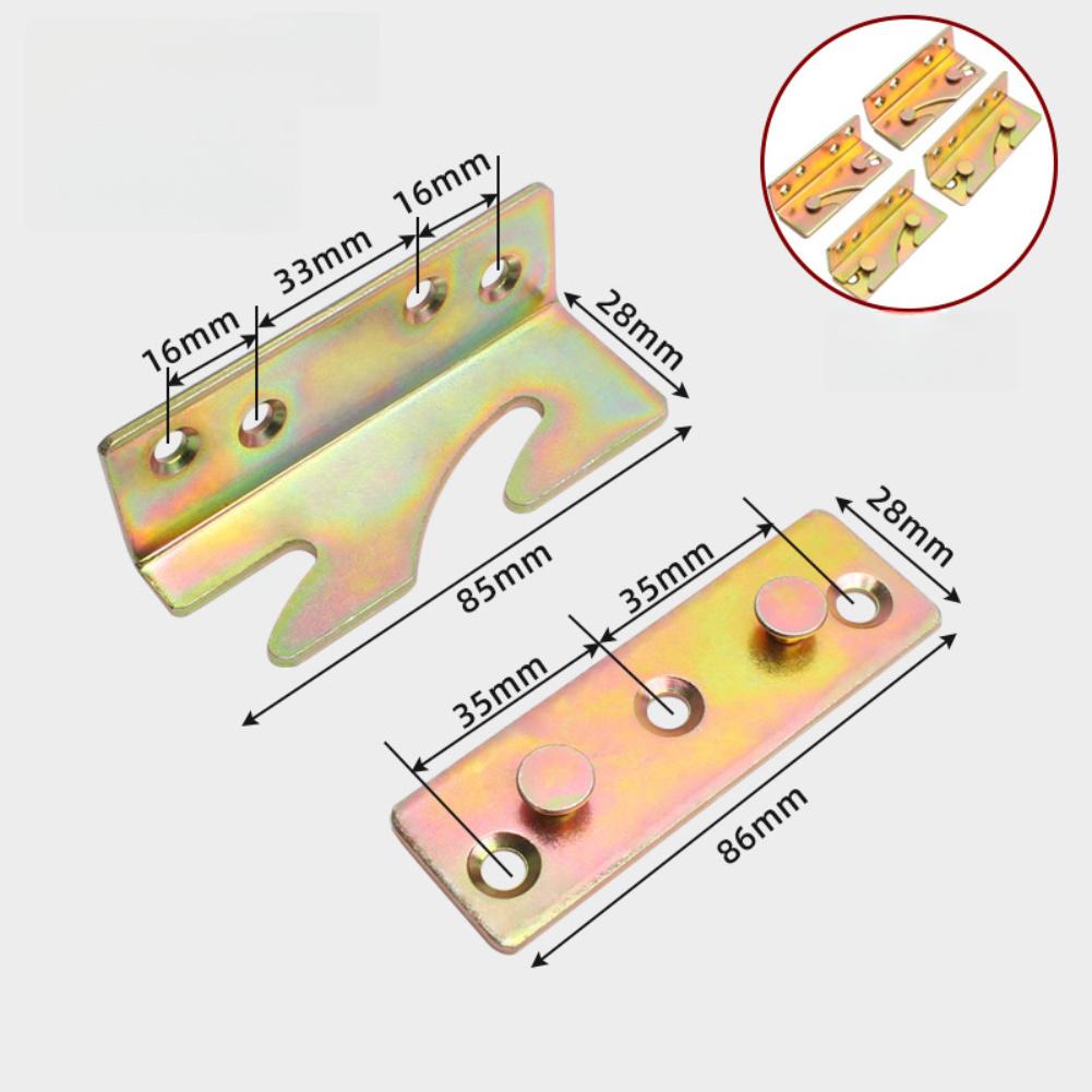 Furniture Hinge Bed Frame Bracket Furniture Assembly Galvanized Steel Construction No-slot Installation For Wooden Furniture