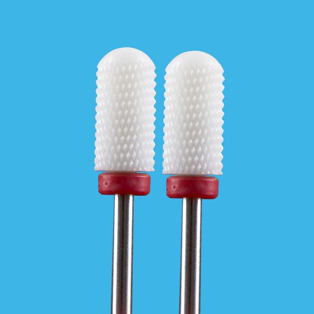 2 PCS Ceramic Milling Cutter For Manicure Machine Set Nail Drill Bits Corundum Mill Cutters Nails Pedicure Bit Sanding Cap