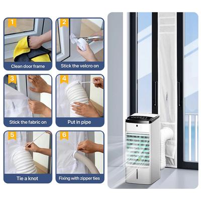 Portable Air Conditioner Window Seal AC Casement Window Seal Kit Hot Air Stop Air Exchange Guards with Zip