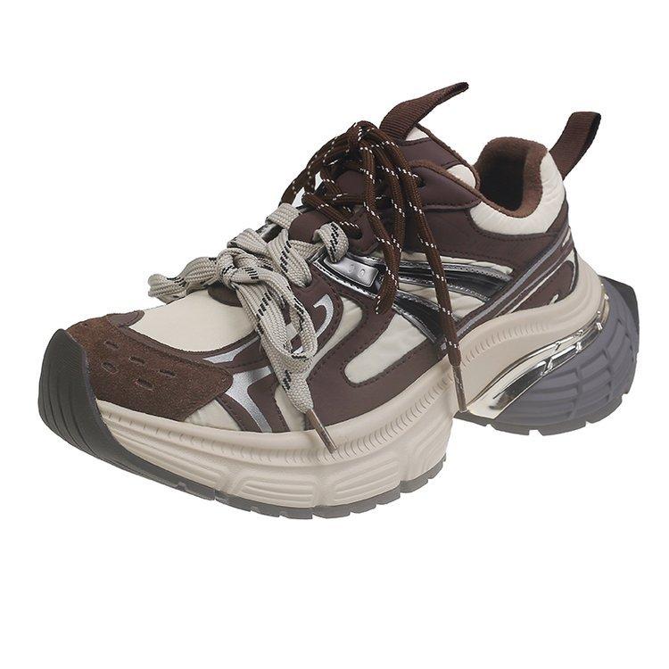 

Leather retro dad shoes women s 2025 autumn and winter new models show feet small versatile light casual platform sports shoes 40