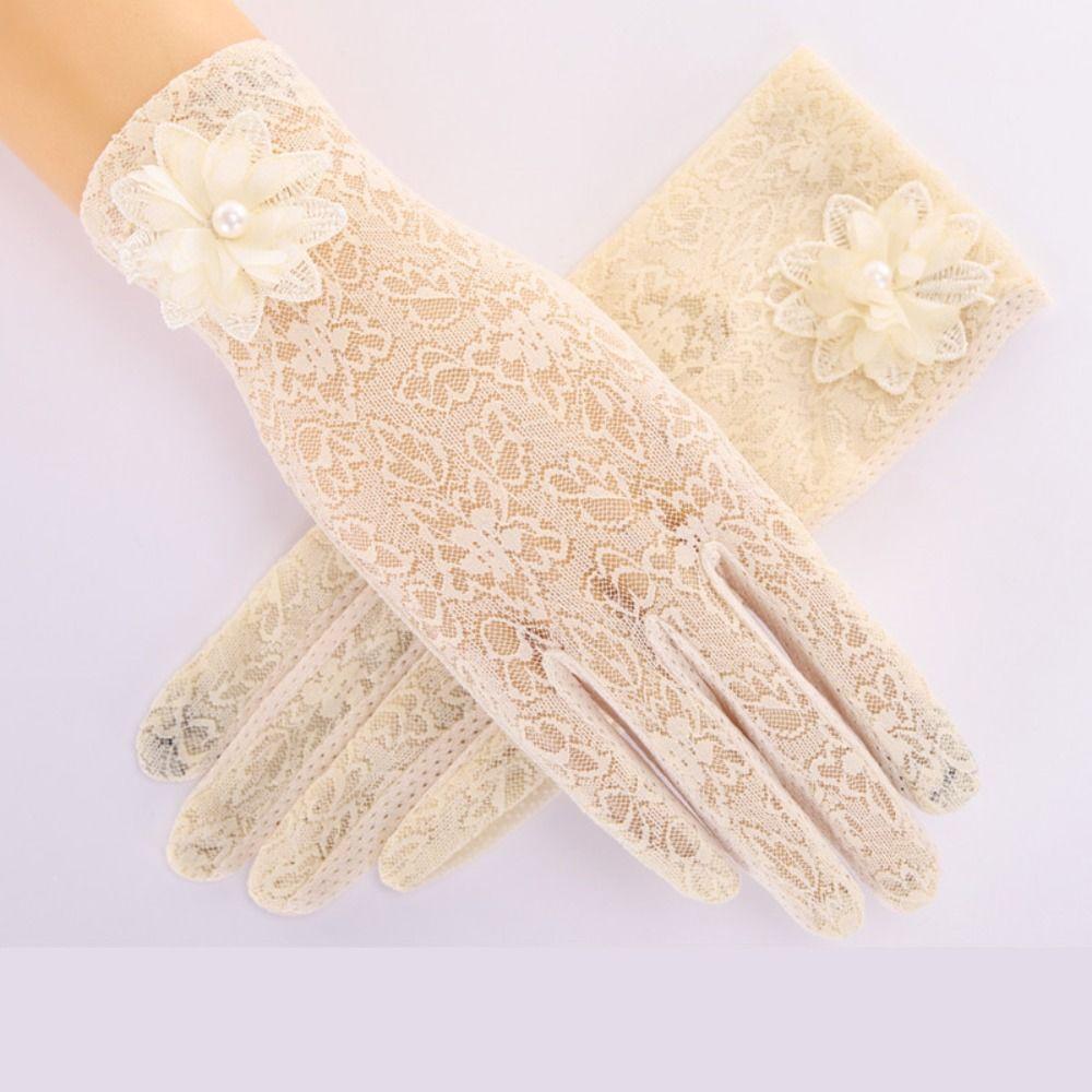 Spitzen Anti-UV-Handschuhe Anti-Rutsch Sommer Sonnenschutzhandschuhe Eis Seide Spitze Handschuhe Partybekleidung