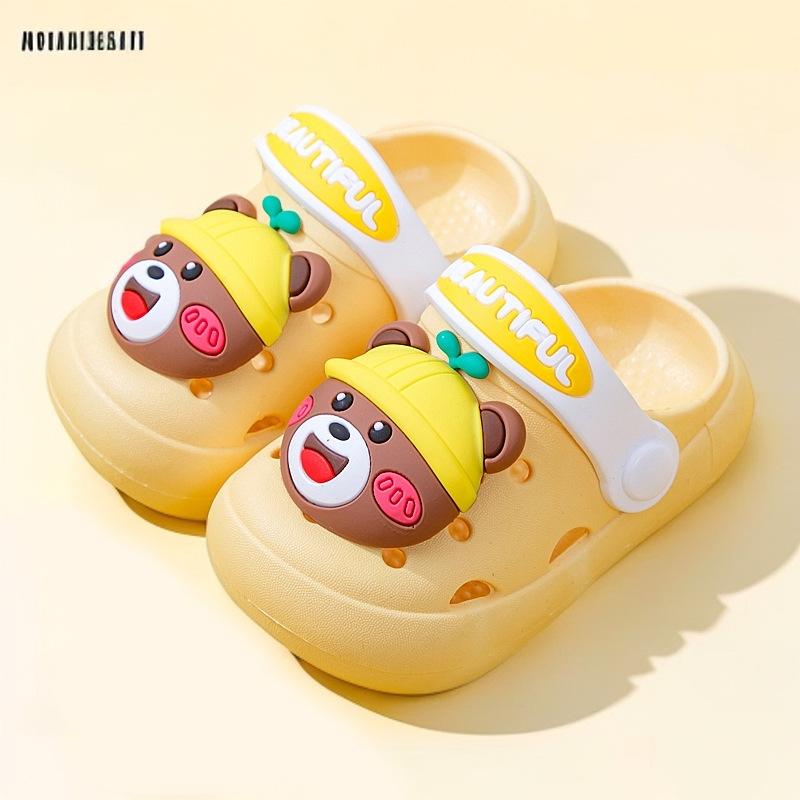Soft-soled breathable non-slip children s slippers for boys, cute indoor summer clogs for girls, closed-toe sandals 21/22【Inner Length13cm