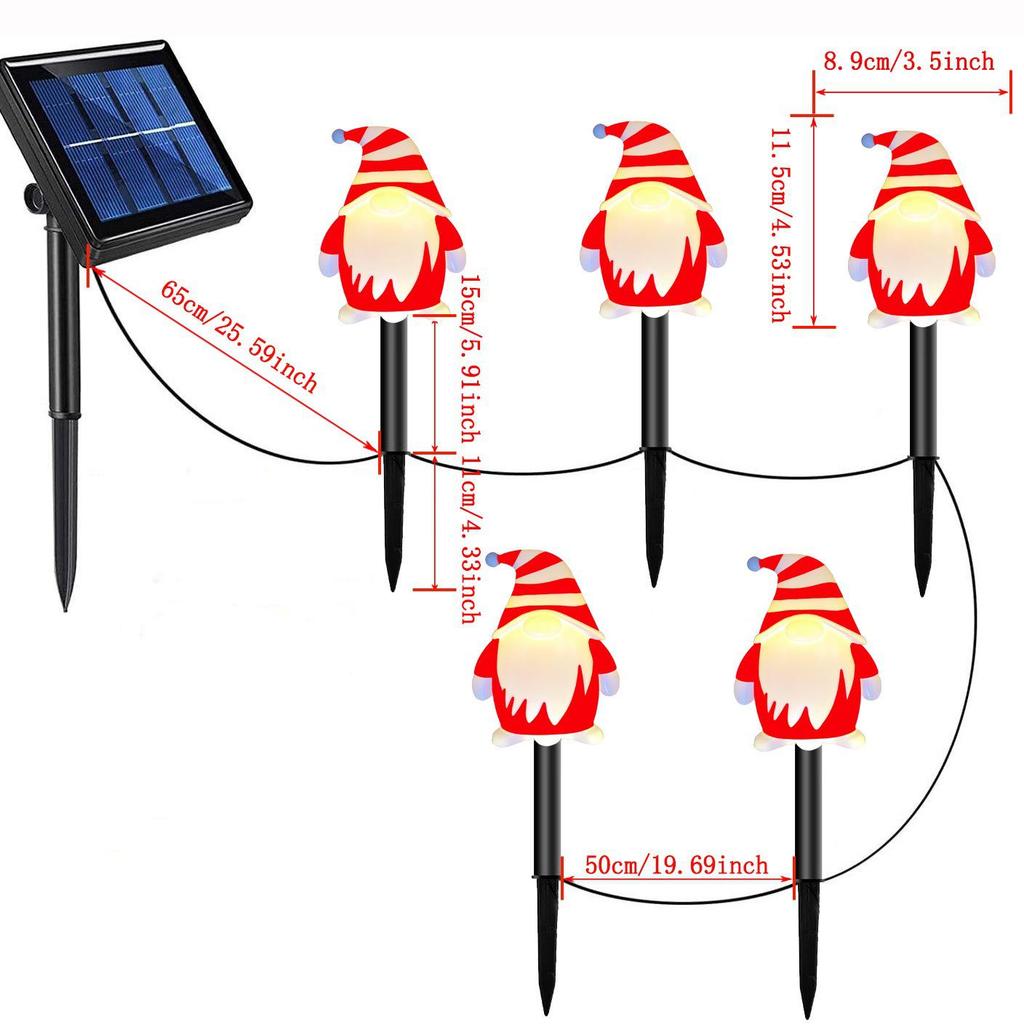 Solar Santa Claus LED Garden Stake Lights for Outdoor Lawn and Courtyard