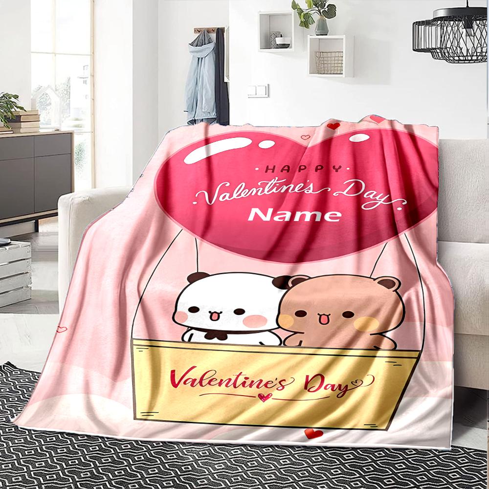 Custom Name Bubu Dudu Theme Printed Blanket - Perfect for Couch, Bed, Travel & Outdoor Use | Machine Washable, Cozy & Durable.
