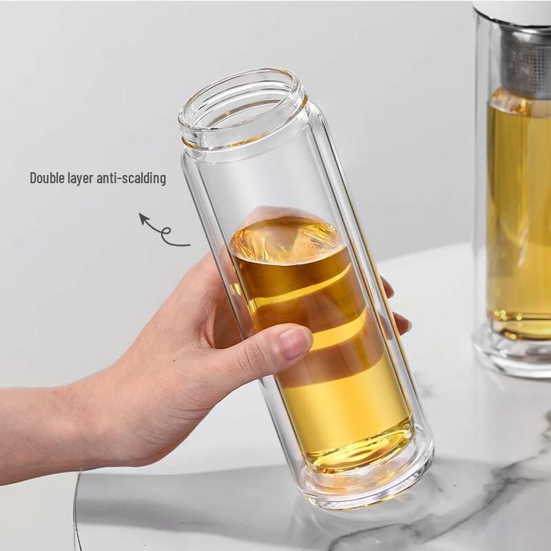 320ml Magnetic Double Wall Glass Tea Infuser Bottle